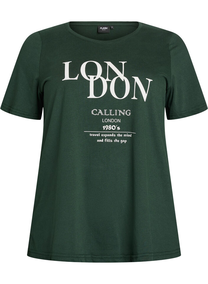 T-shirt with motif, Green, Packshot image number 0
