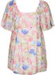 Floral empire line dress with a wide V-neck, White, Packshot image number 1