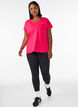 Loose training t-shirt with v-neck, Pink, Model image number 1