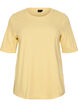 Ribbed jersey blouse with short sleeves, Yellow, Packshot image number 0