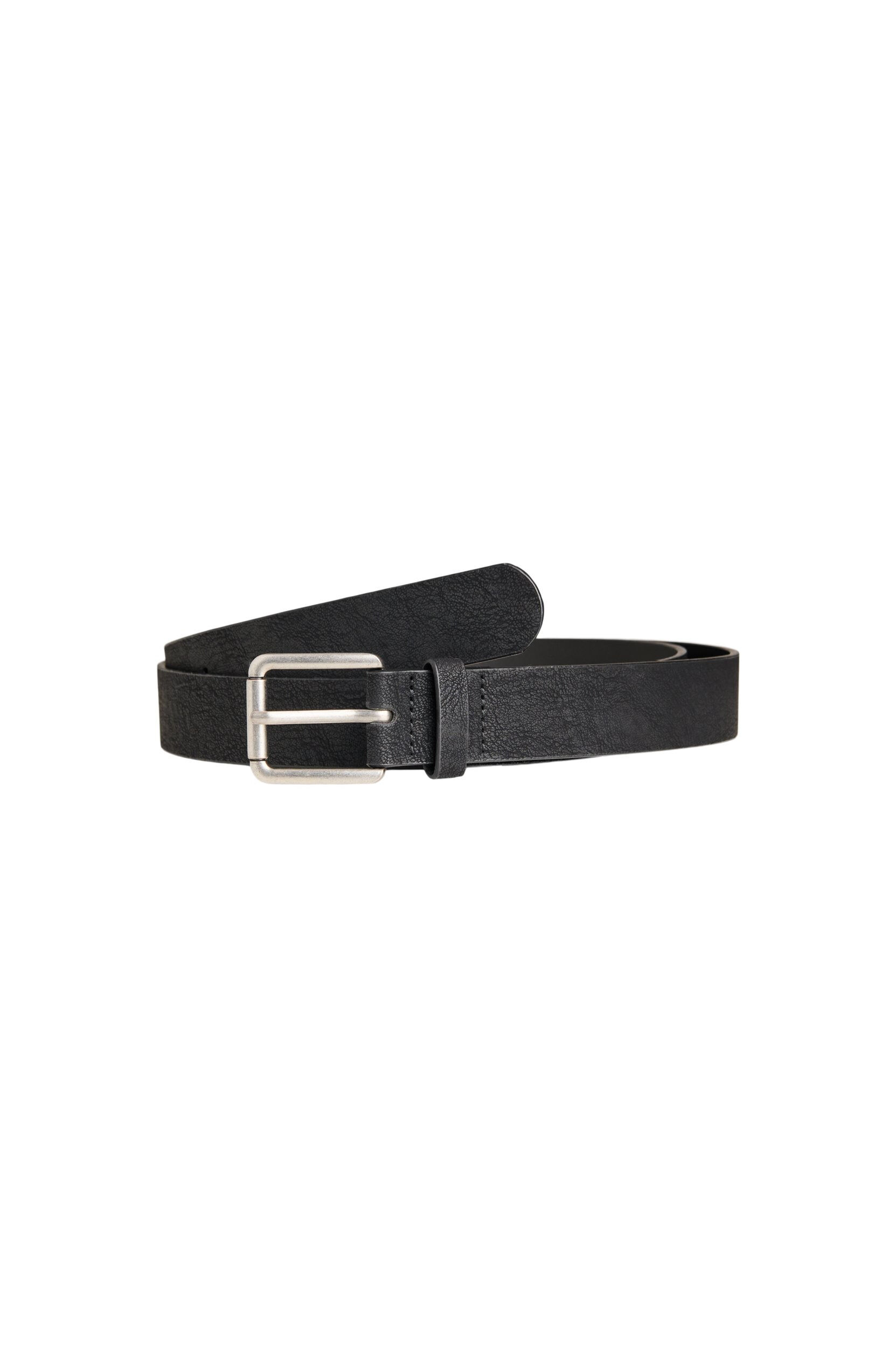 Zizzifashion Belt in leather mix with classic buckle, Black, Packshot image number 1