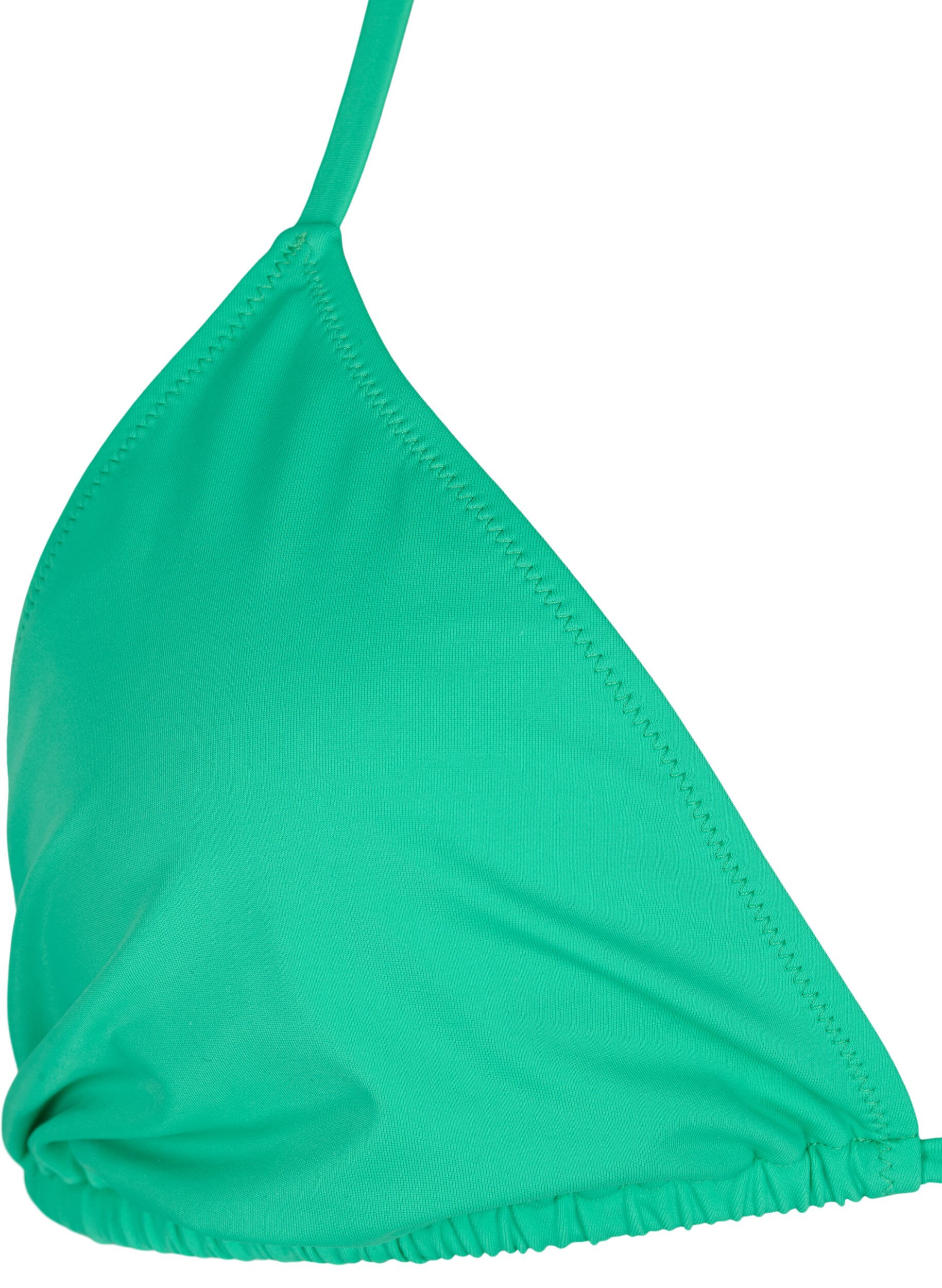 Zizzifashion Solid color triangle bikini top, Green, Packshot image number 2