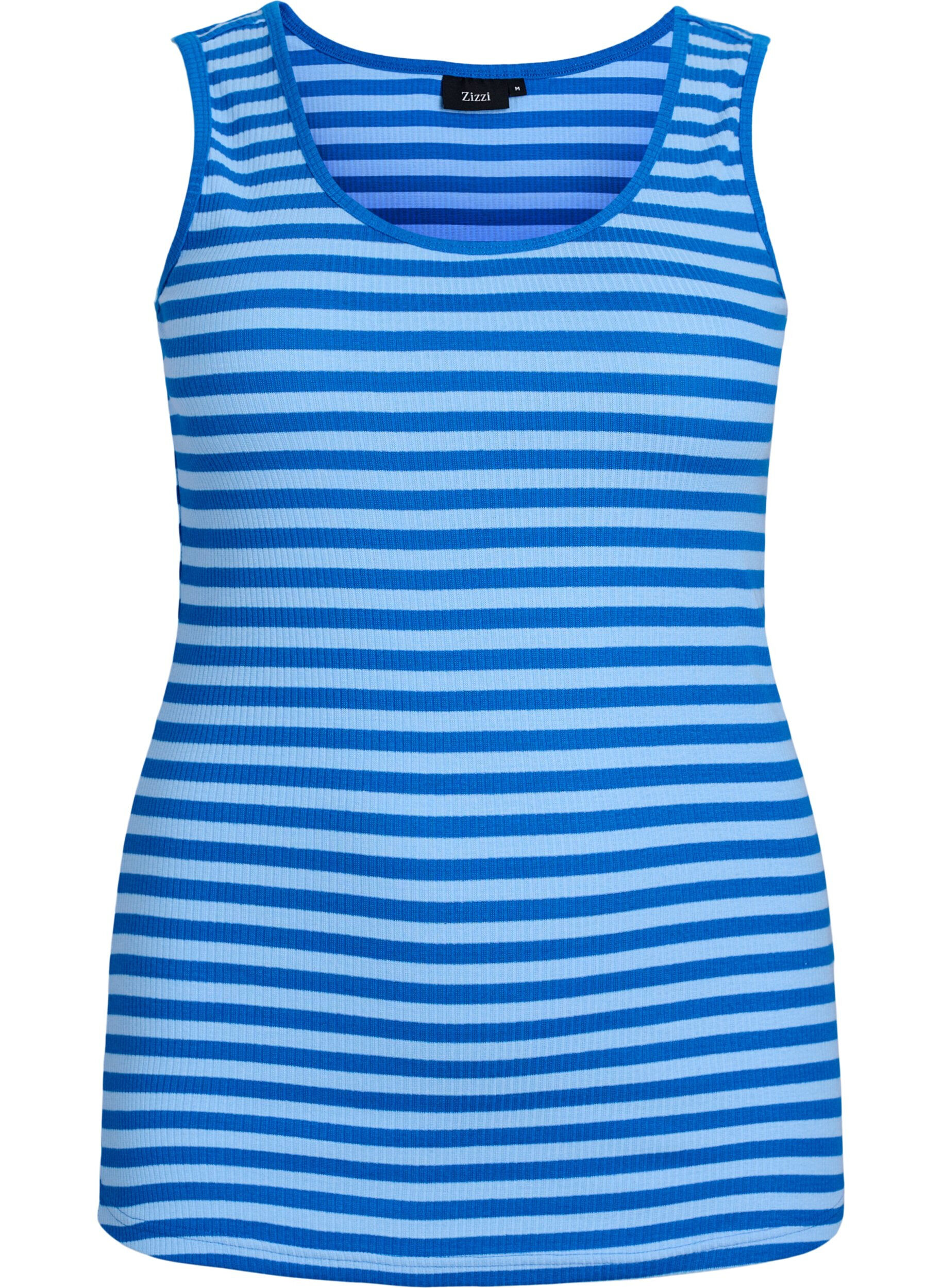 Striped tank top with a rib structure