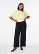 Fine-knit blouse with short sleeves, Yellow, Model image number 1