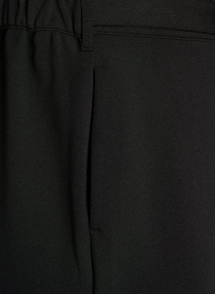 High-waisted trousers with belt detail and gold buckle, Black, Packshot image number 3