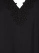 Viscose blouse with v-neck and embroidery detail, Black, Packshot image number 2
