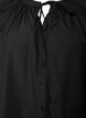 Shirt blouse with button fastening and tie-belt, Black, Packshot image number 2