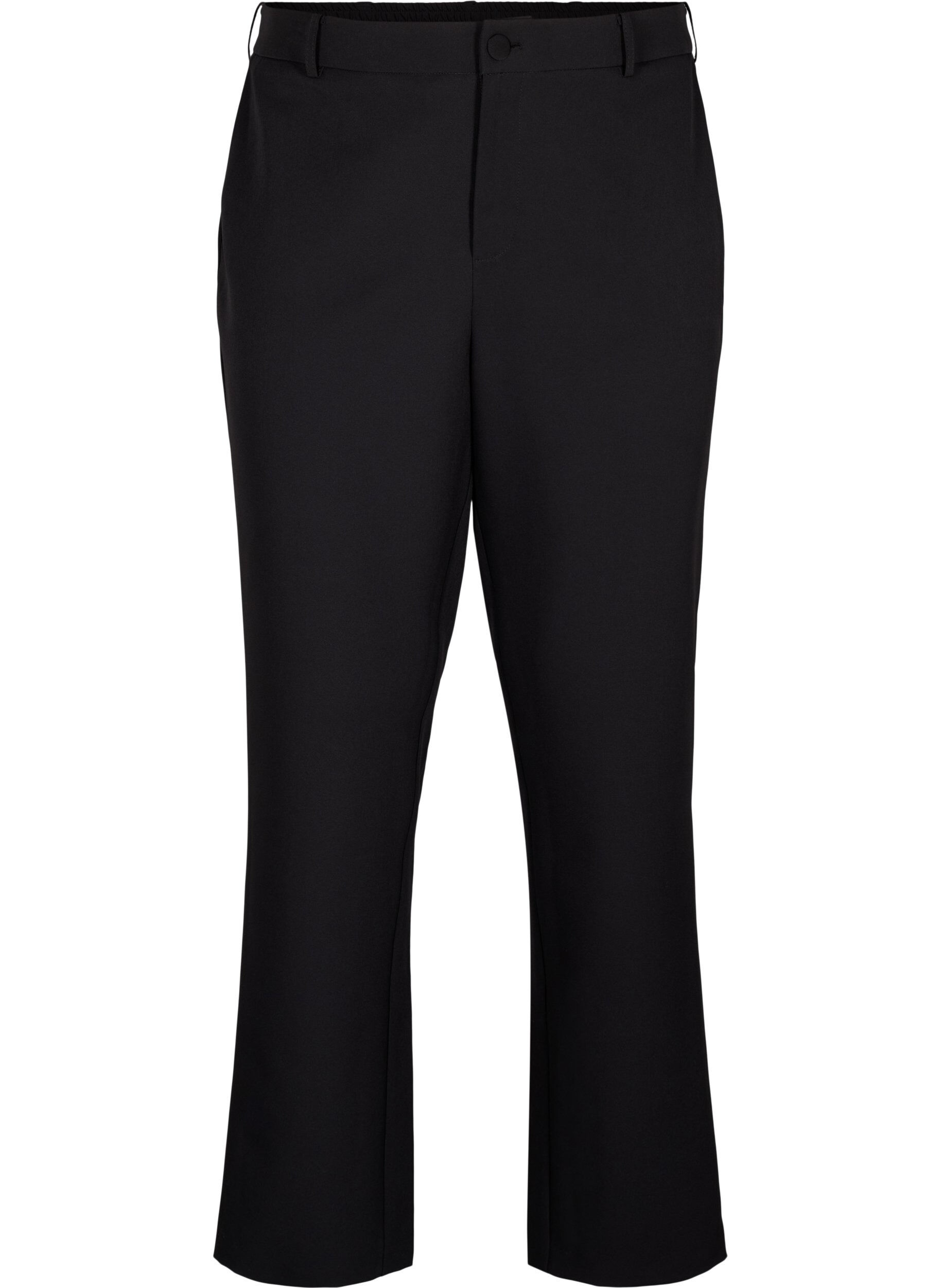 Zizzifashion Straight leg trousers with pockets, Black, Packshot image number 0