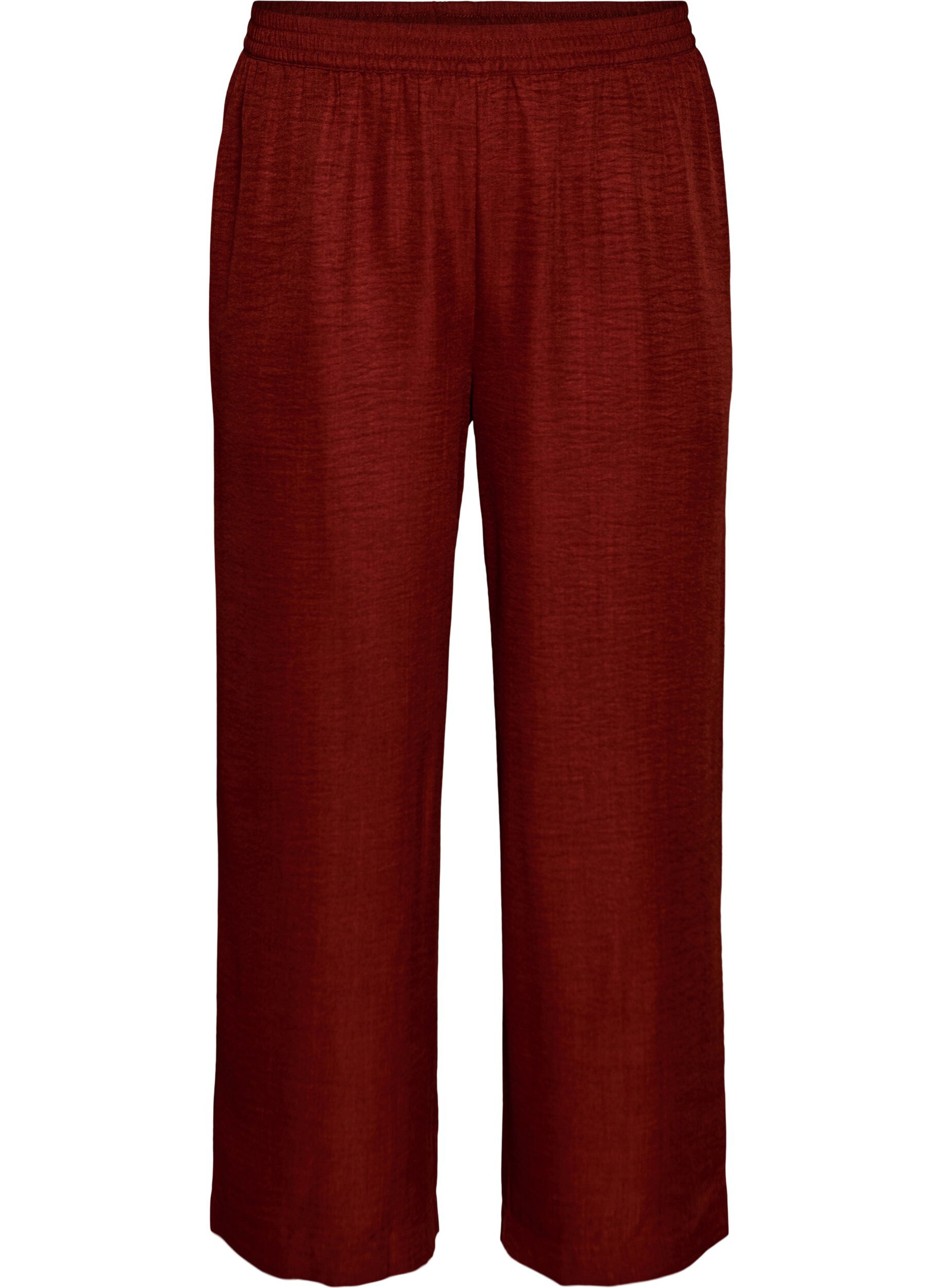 Zizzifashion Loose trousers with elasticated waistband and pockets, Red, Packshot image number 0