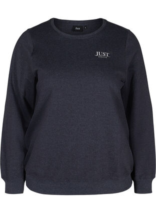 Mottled sweatshirt in a cotton blend, Night Sky Mel, Packshot image number 0