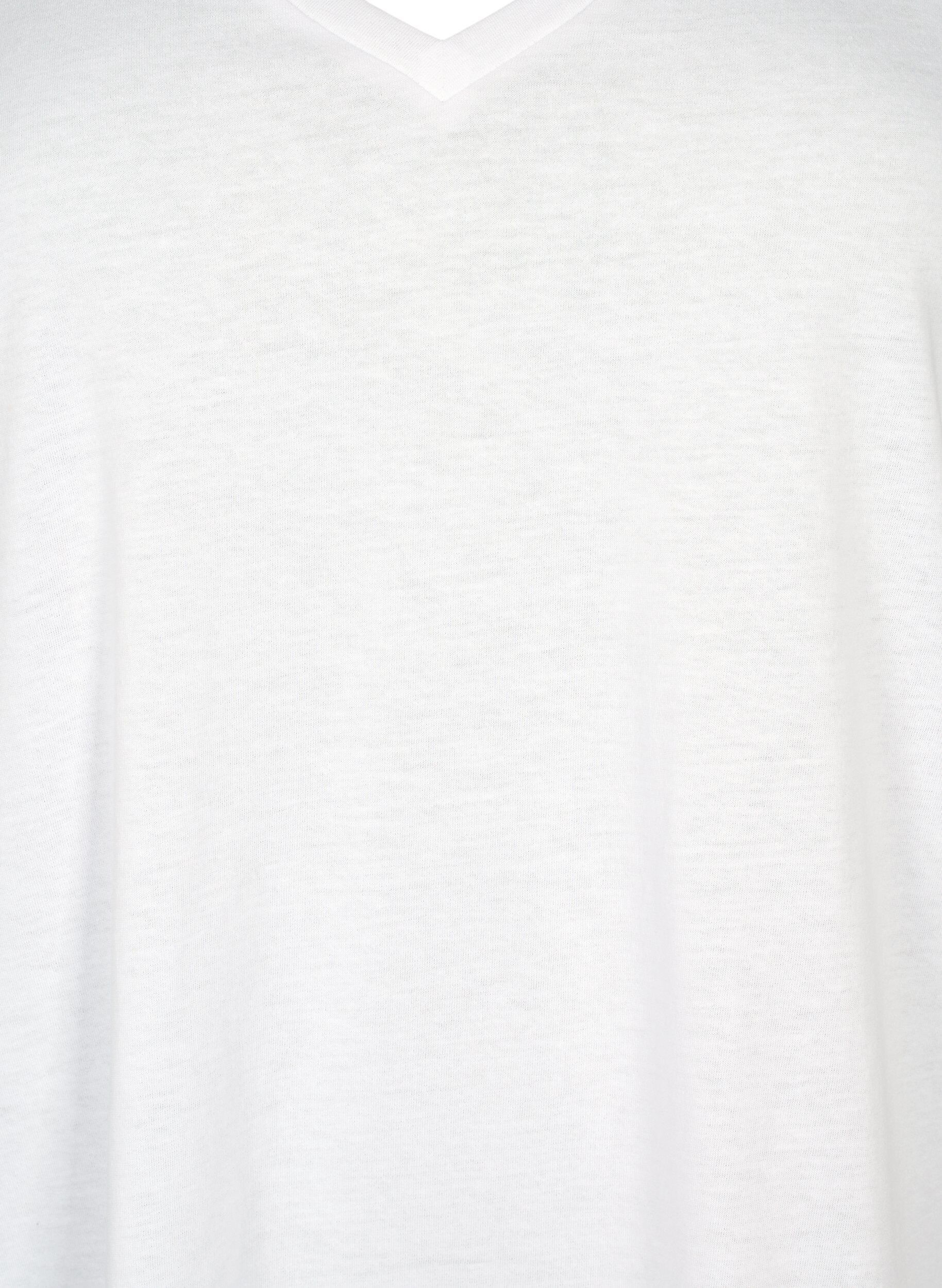 Zizzifashion Short sleeve t-shirt with v-neckline, White, Packshot image number 2