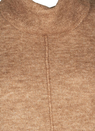 Marled kntted blouse with a roll neck, Burro Melange, Packshot image number 2