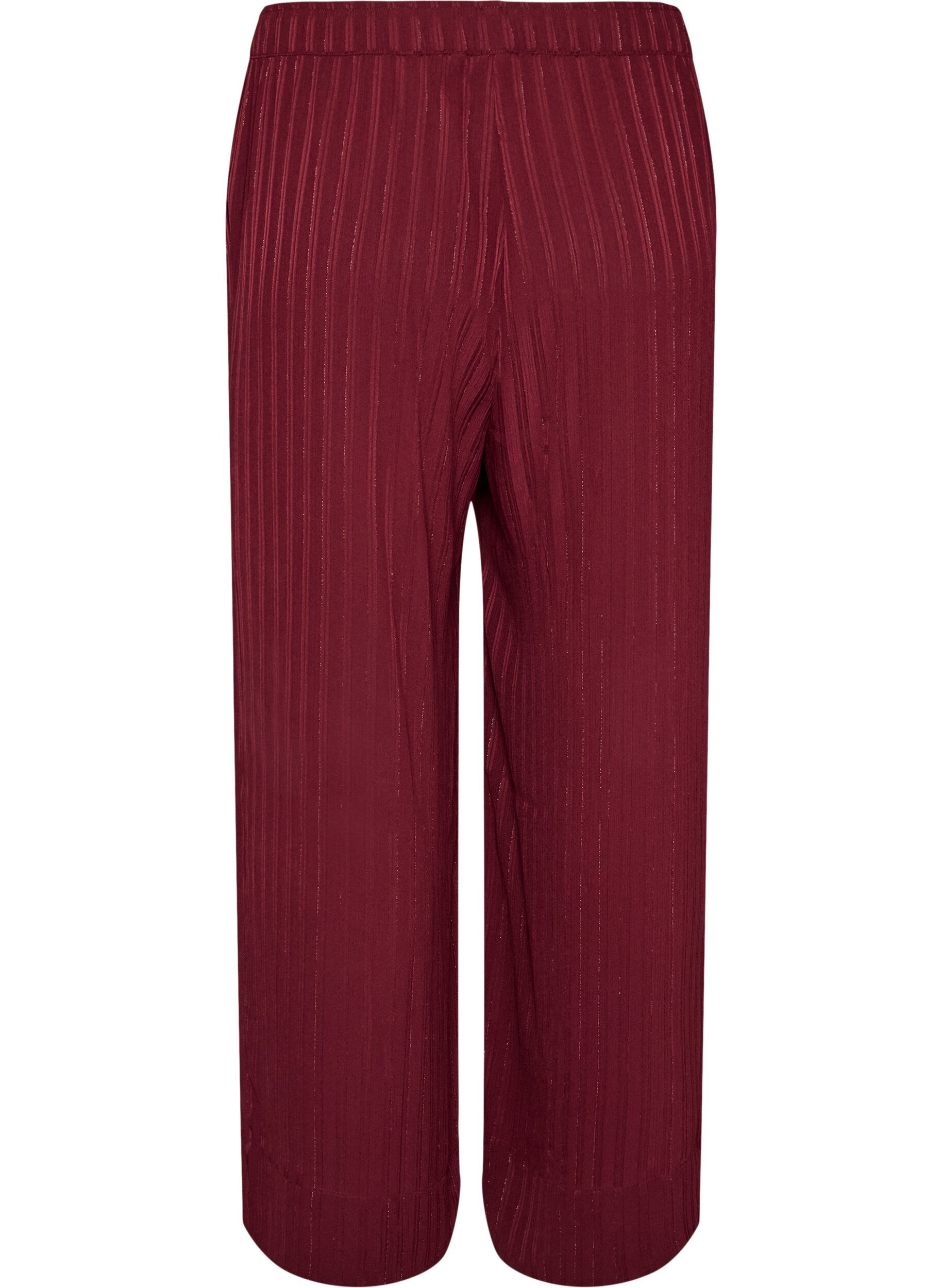 ZizzifashionTrousers with textured stripes and straight legs, Red, Packshot image number 1