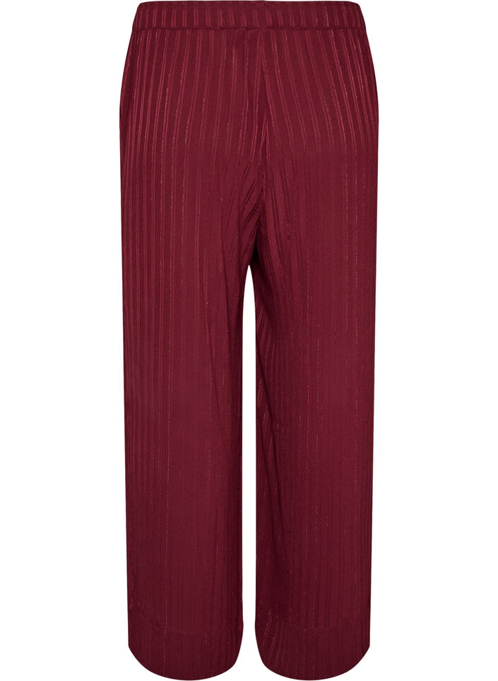 Trousers with textured stripes and straight legs, Red, Packshot image number 1