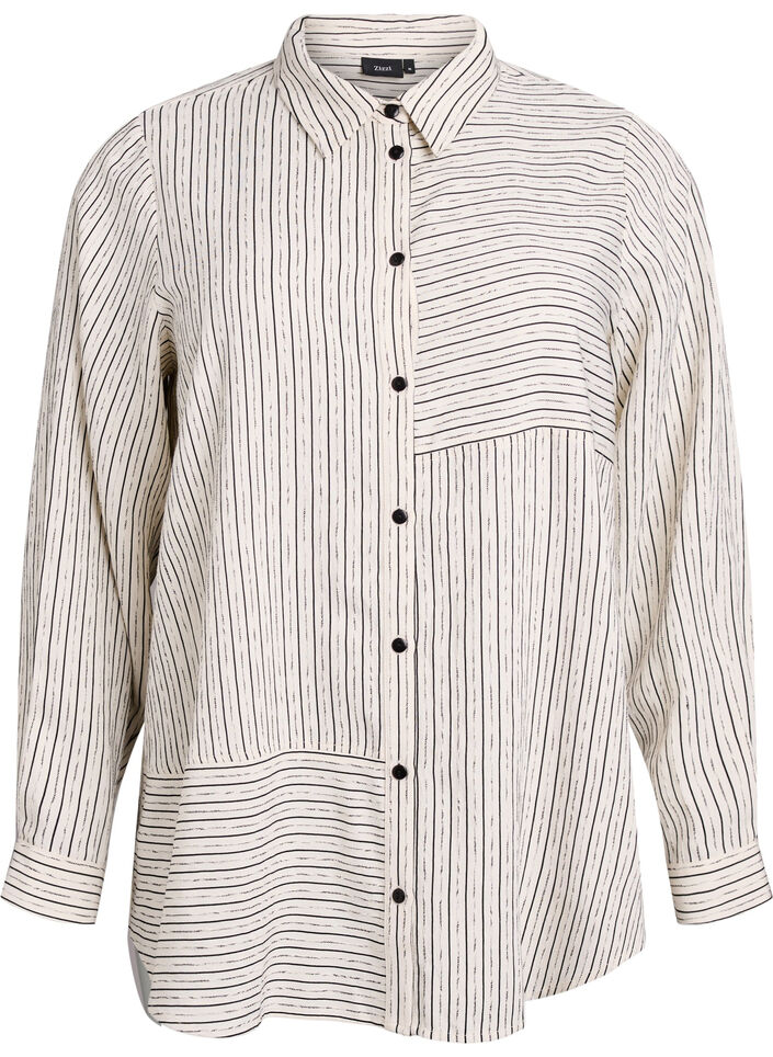 Shirt with striped pattern, White, Packshot image number 0