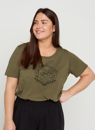T-shirt with print, Ivy Green WONDER, Model image number 0