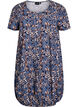 Short-sleeved, printed cotton dress, Blue, Packshot image number 0