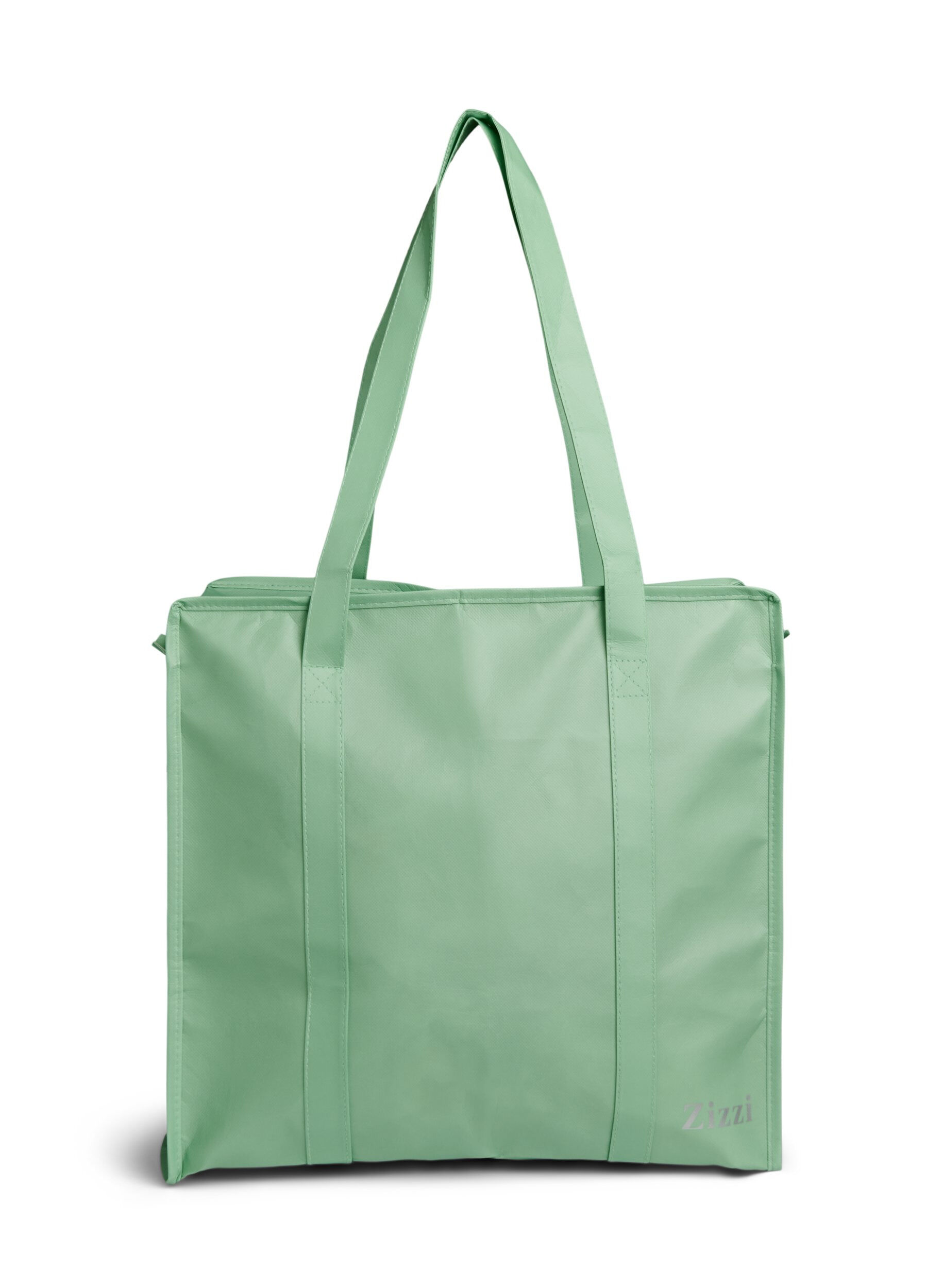 Zizzifashion Shopping bag with zipper, Green, Packshot image number 1