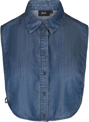 Loose lyocell shirt collar, Blue Denim , Packshot image number 0