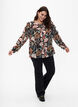 Shirt blouse with ruffles and paisley print, Black Paisley, Model image number 3
