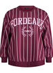 Striped sweatshirt with text print, Red, Packshot image number 0