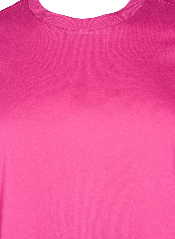 Basic cotton T-shirt with round neck, Rose, Packshot image number 2