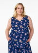 Printed top with v-neck, Blue, Model image number 0