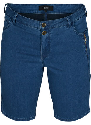 Close-fitting denim shorts, Medium Blue Denim, Packshot image number 0