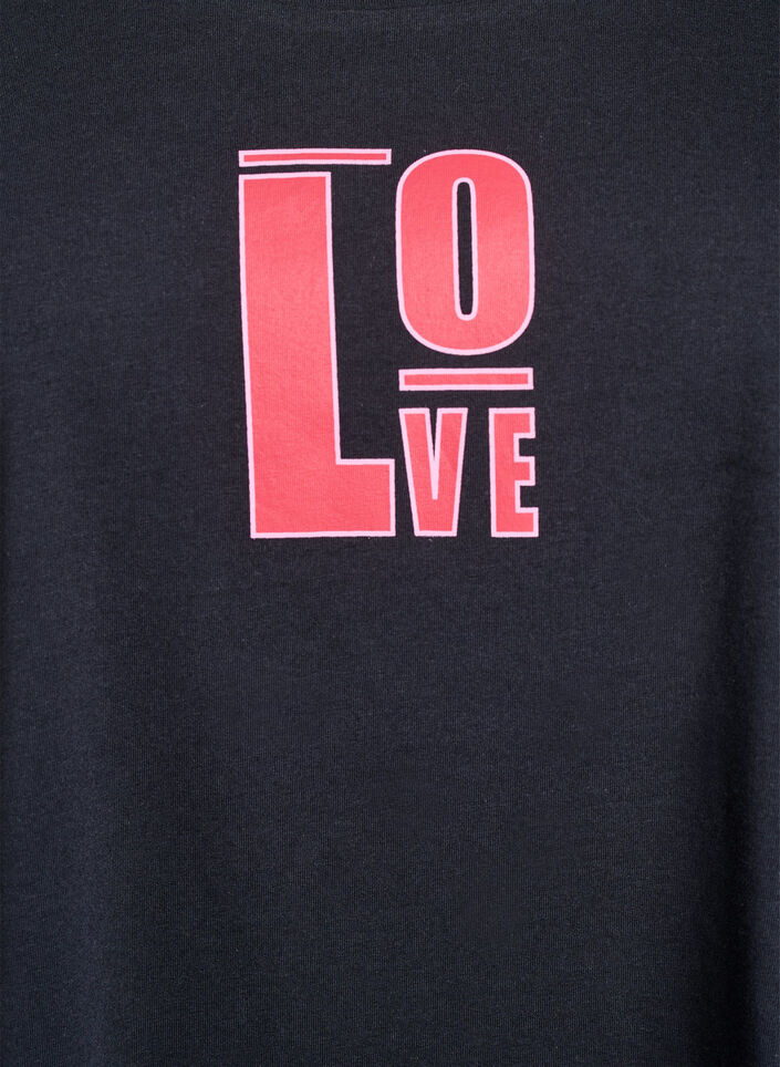 Long night T-shirt in organic cotton with print, Dark Grey, Packshot image number 2