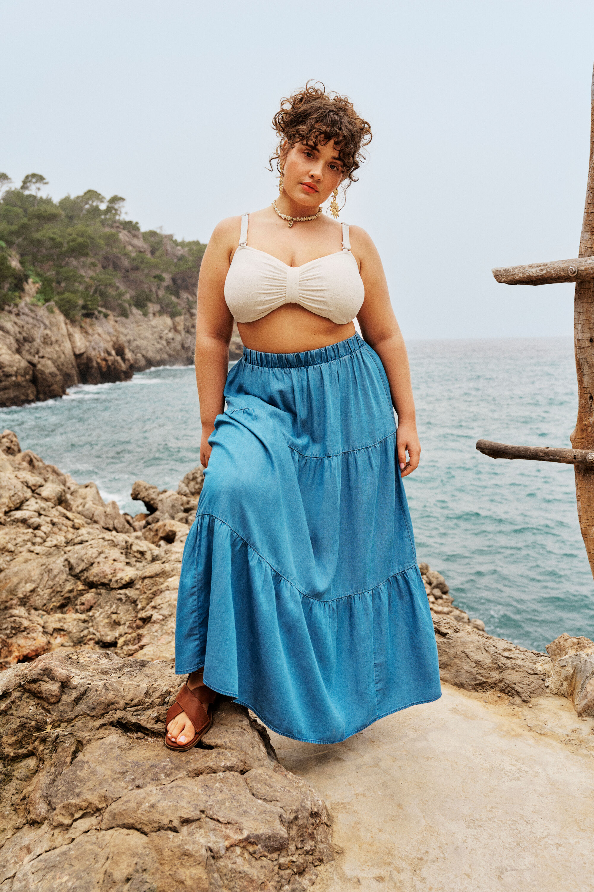 Zizzifashion Bohemian in sea-blue tones, , Model