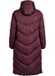 Long puffer coat with hood and pockets, Dark Bordeaux, Packshot image number 1