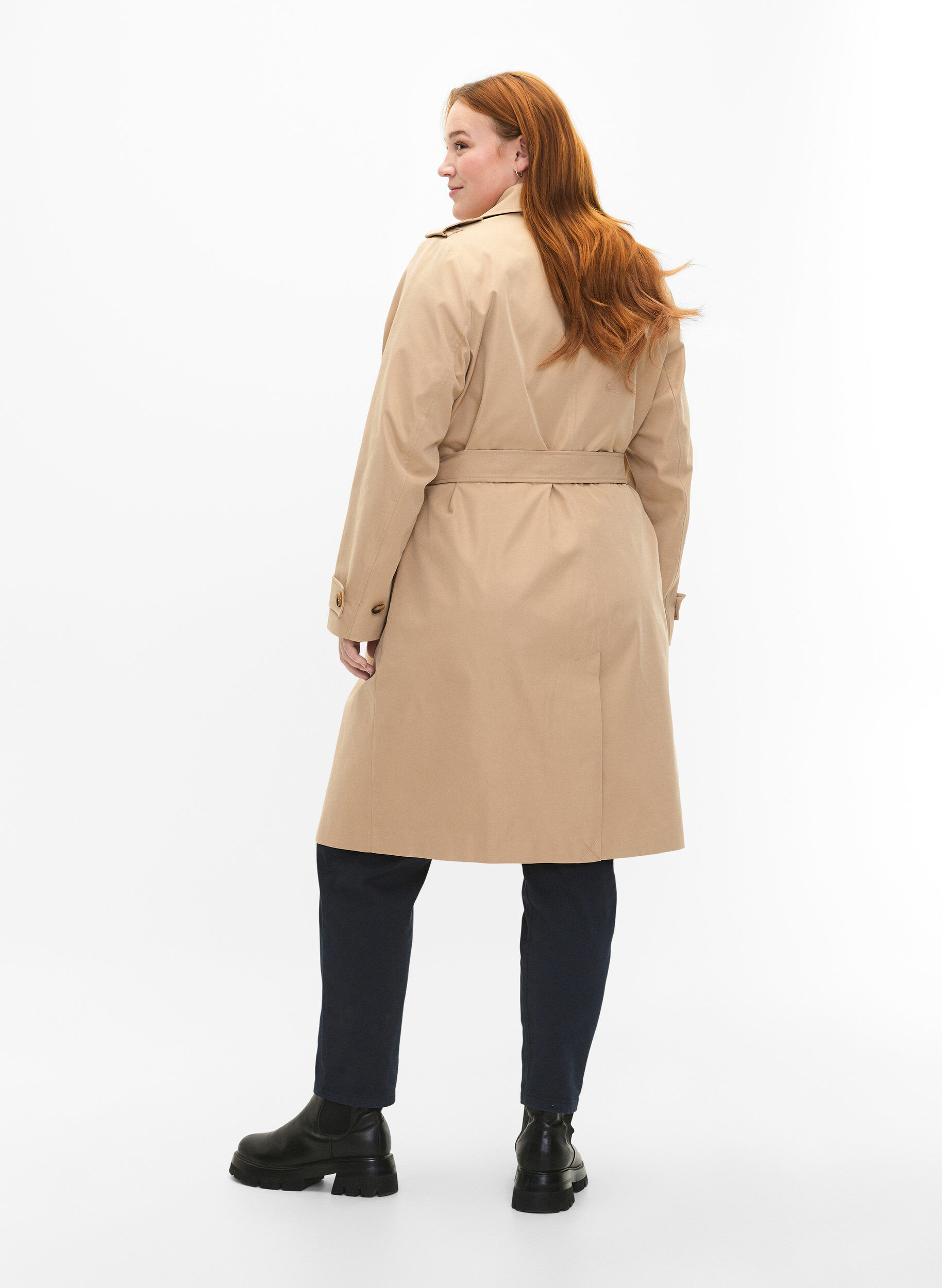 Zizzifashion Trench coat with pockets and belt, Nomad, Model image number 1