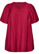 Tunic with balloon sleeves and a V-neck, Red, Packshot image number 0