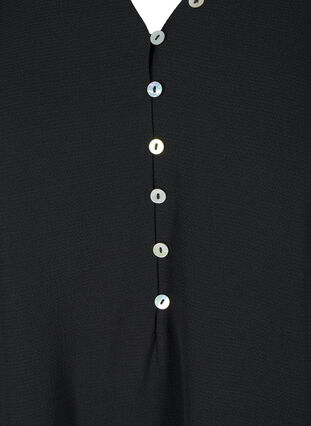 V-neck blouse with button details, Black, Packshot image number 2