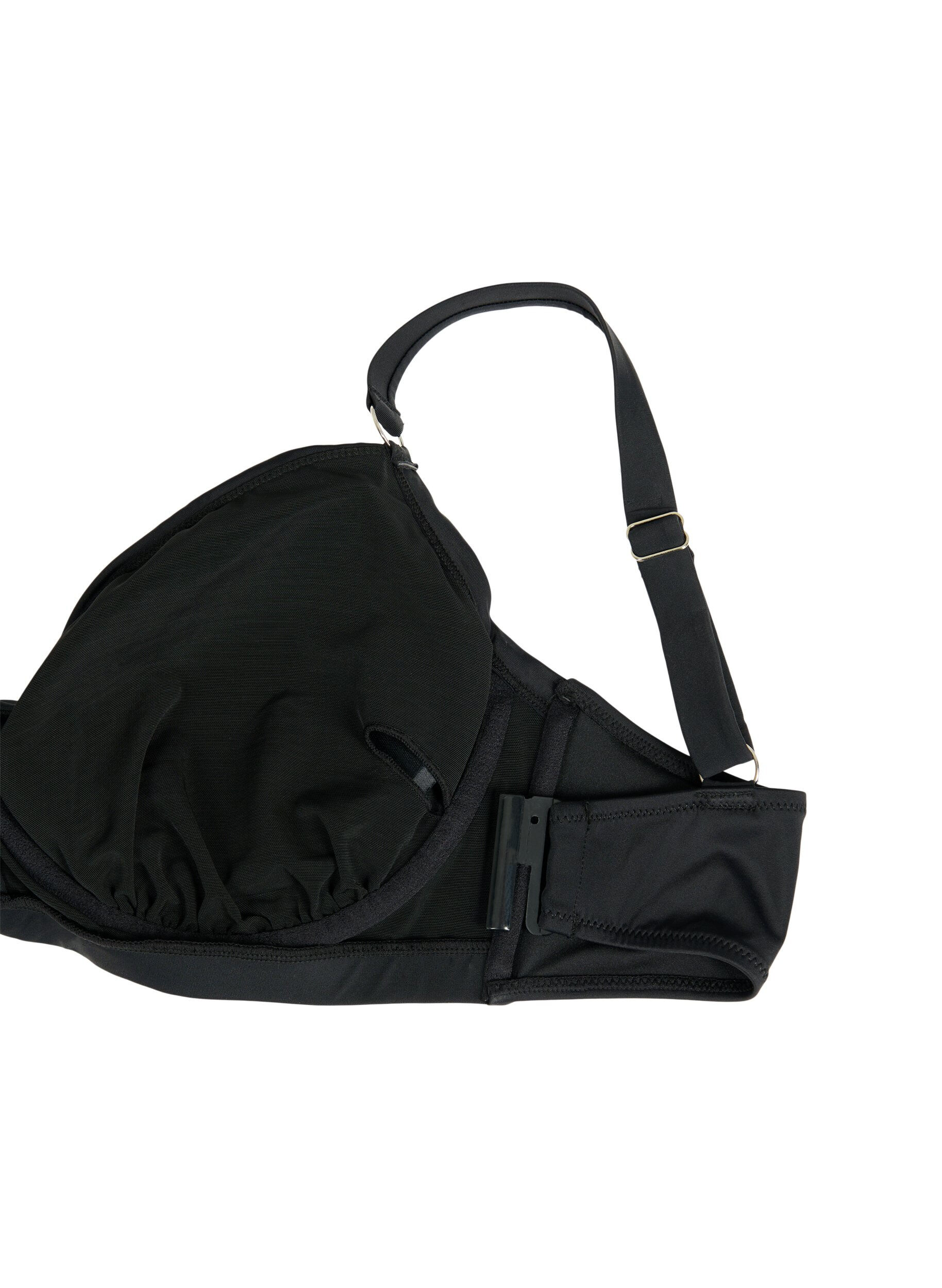 ZizzifashionUnderwire bikini bra with draping, Black, Packshot image number 3
