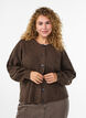 Rib knit cardigan with buttons, Brown, Model image number 0