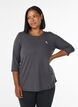 Workout top with 3/4 sleeves, Dark Grey, Model image number 0