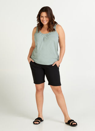 Top with lace trim, Slate Gray, Model image number 2