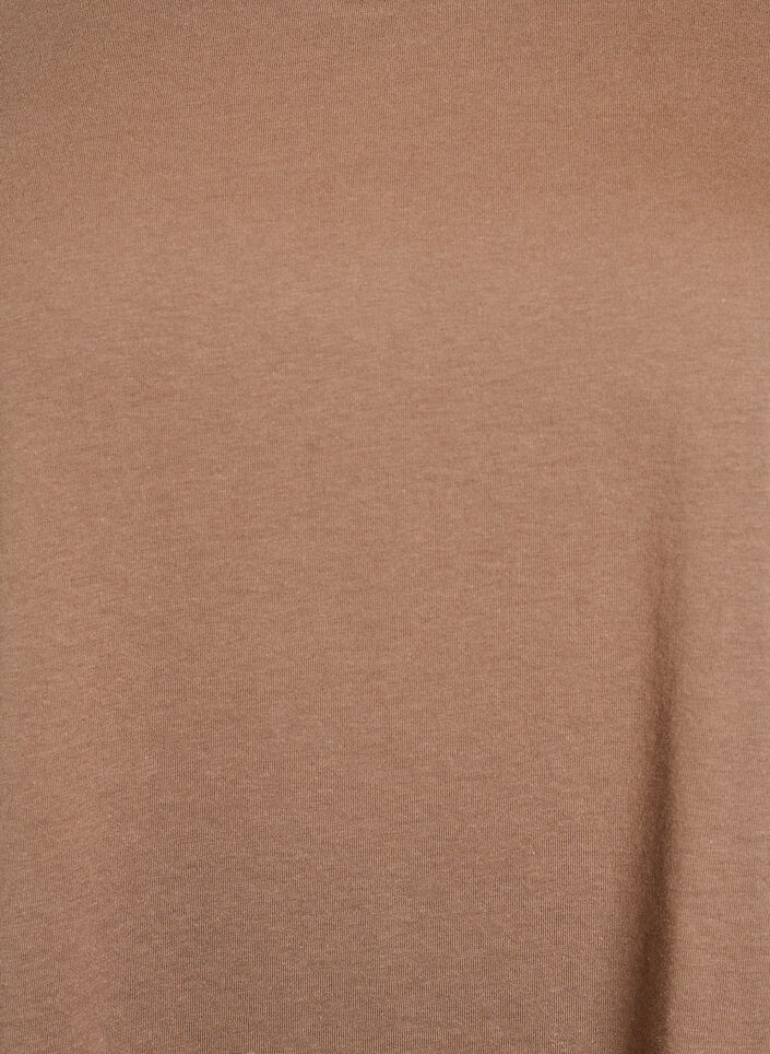 Short sleeved cotton blend t-shirt, Brown, Packshot image number 2