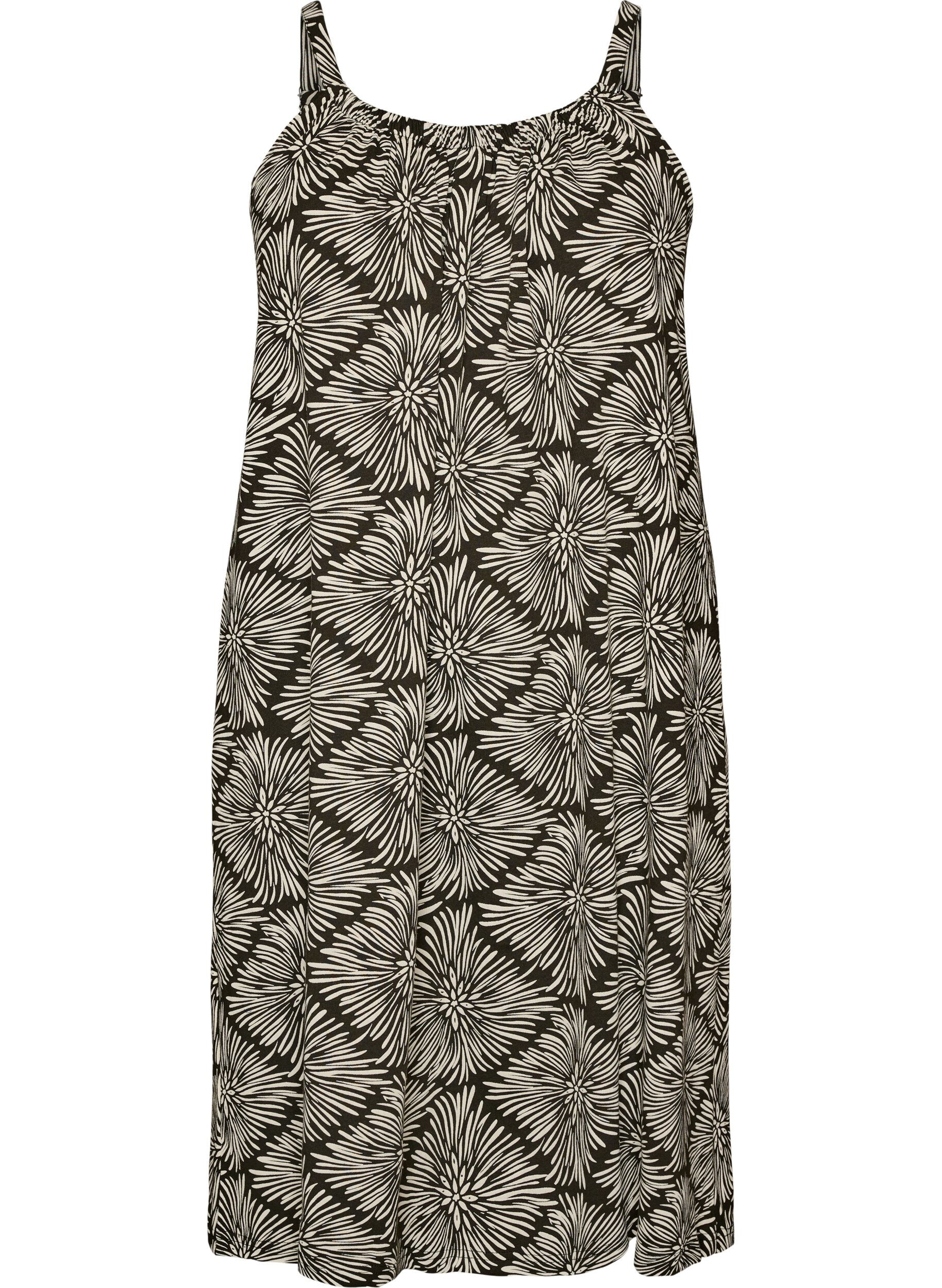 Zizzifashion Knee-length strap dress in organic cotton, Black, Packshot image number 0