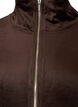 Soft velour cardigan with a zipper and high collar, Brown, Packshot image number 2