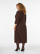 Jersey dress with draping and decorative buckle, Brown, Model image number 1