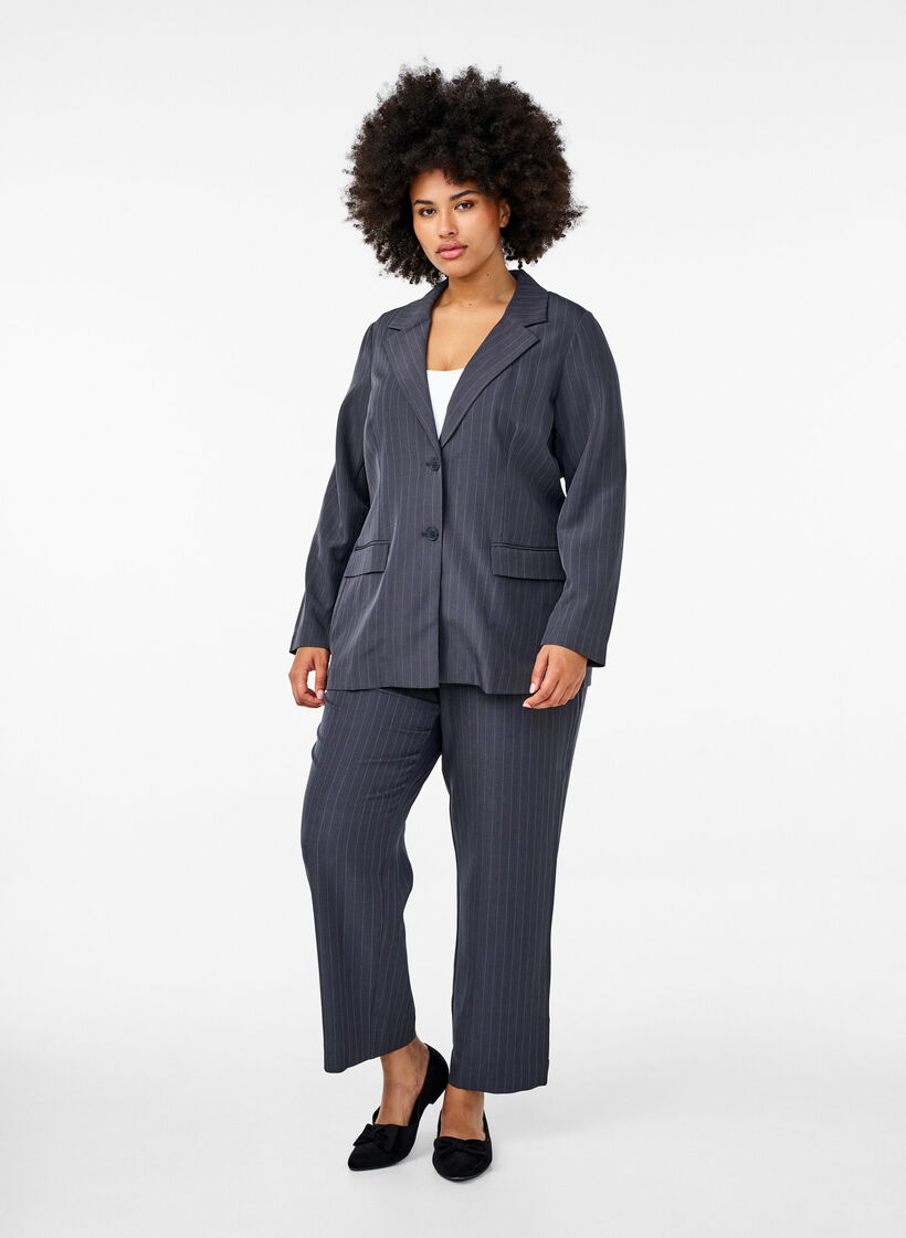 FLASH - Blazer with pockets and a slit, Dark Grey, Model image number 1
