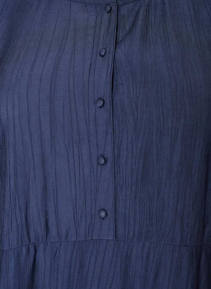 Short viscose dress with ruffle details, Blue, Packshot image number 2