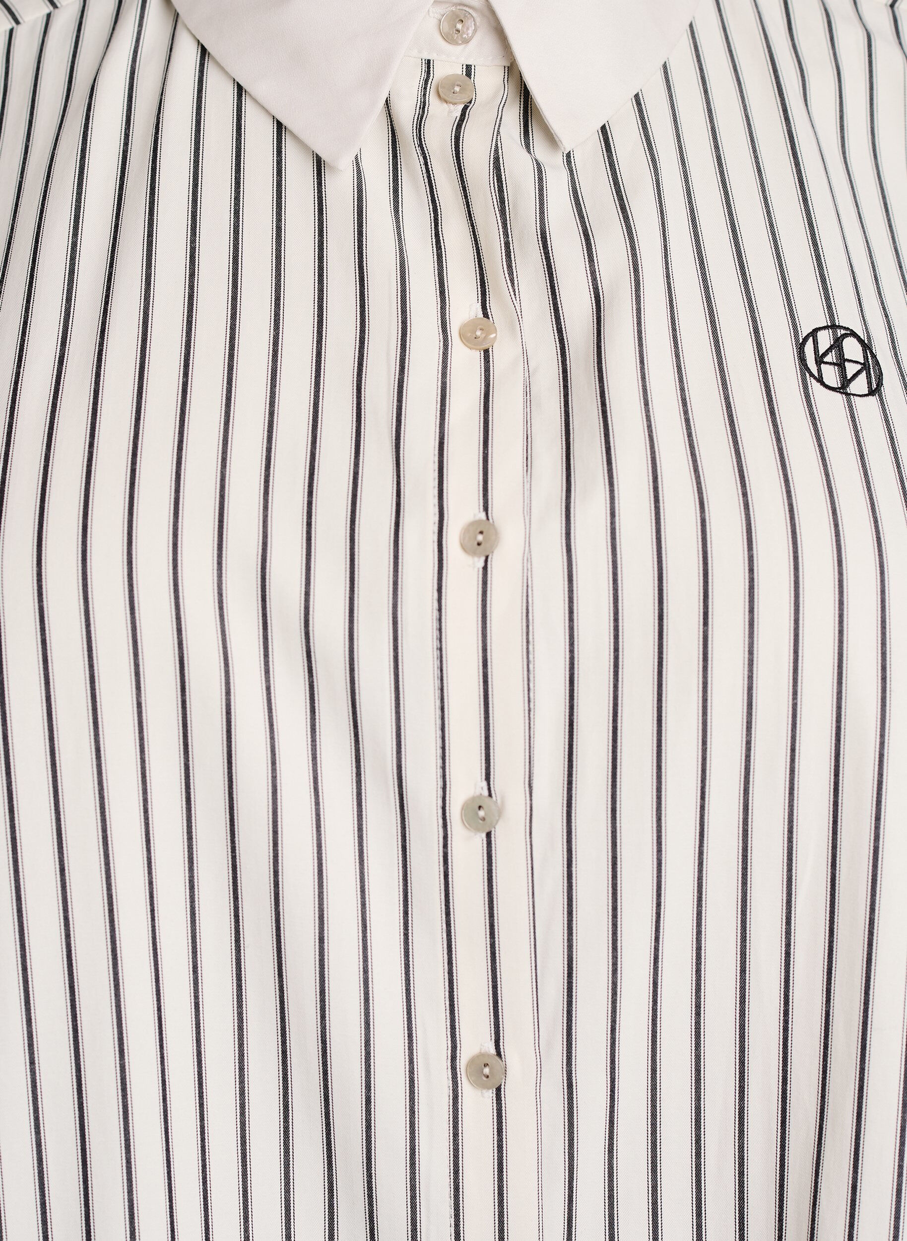 Zizzifashion Loose striped shirt with wide cuffs, White, Packshot image number 2