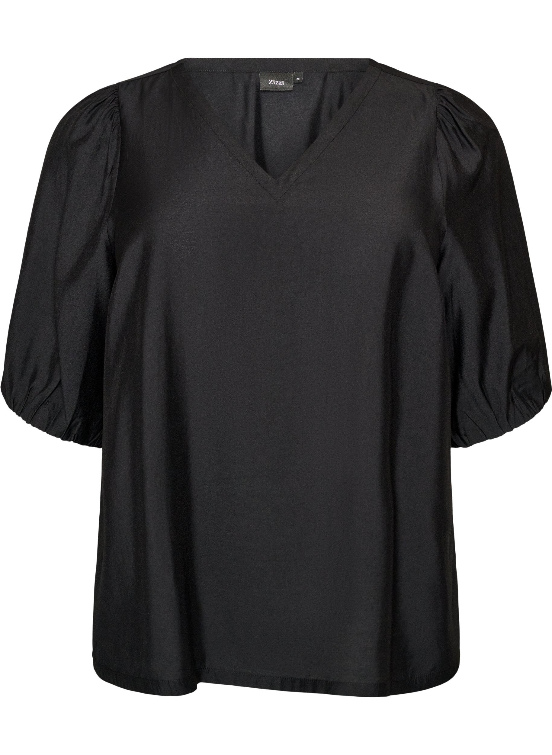 Viscose blouse with V-neck