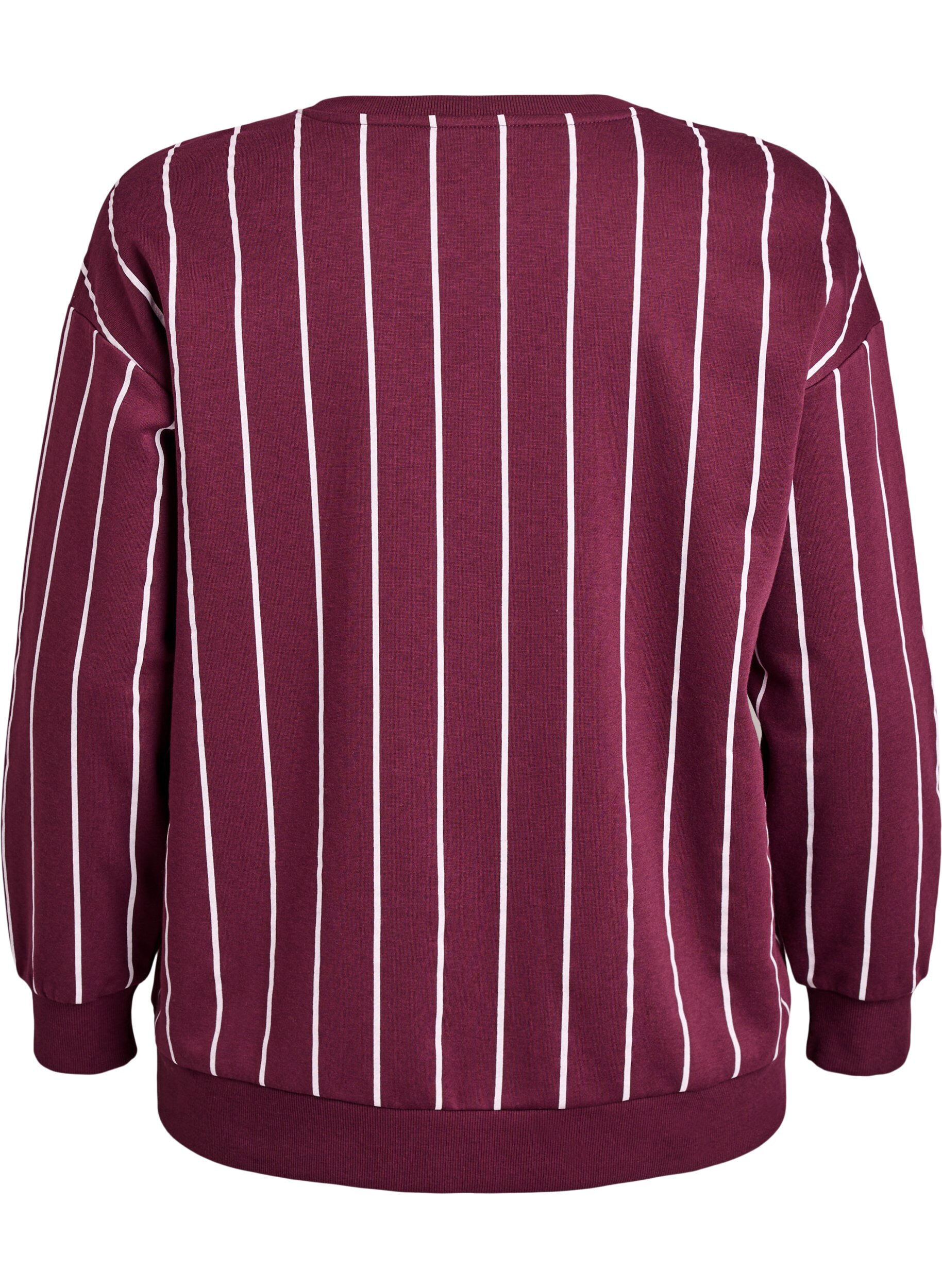 Zizzifashion Striped sweatshirt with text print, Red, Packshot image number 1