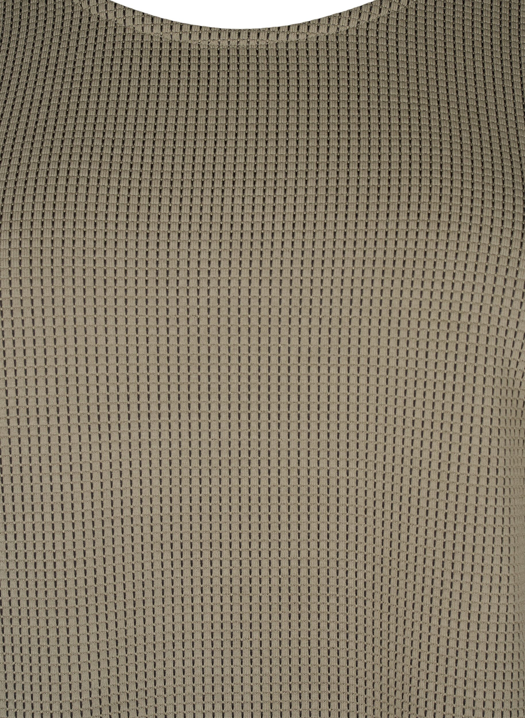 Zizzifashion Textured A-line blouse, Greige, Packshot image number 2