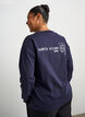 Long-sleeved jersey blouse with text print, Blue, Model image number 2