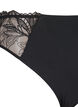 Microfiber thong with lace, Black, Packshot image number 2